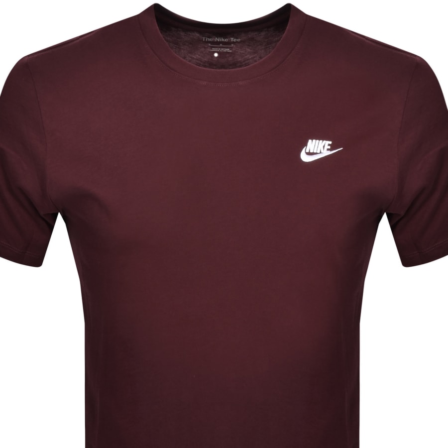 Nike Crew Neck Club T Shirt Burgundy